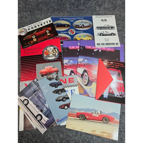 Vintage Corvette Ephemera Lot 1992 Calendar, Brochures & Cards USA - Picture 1 of 10